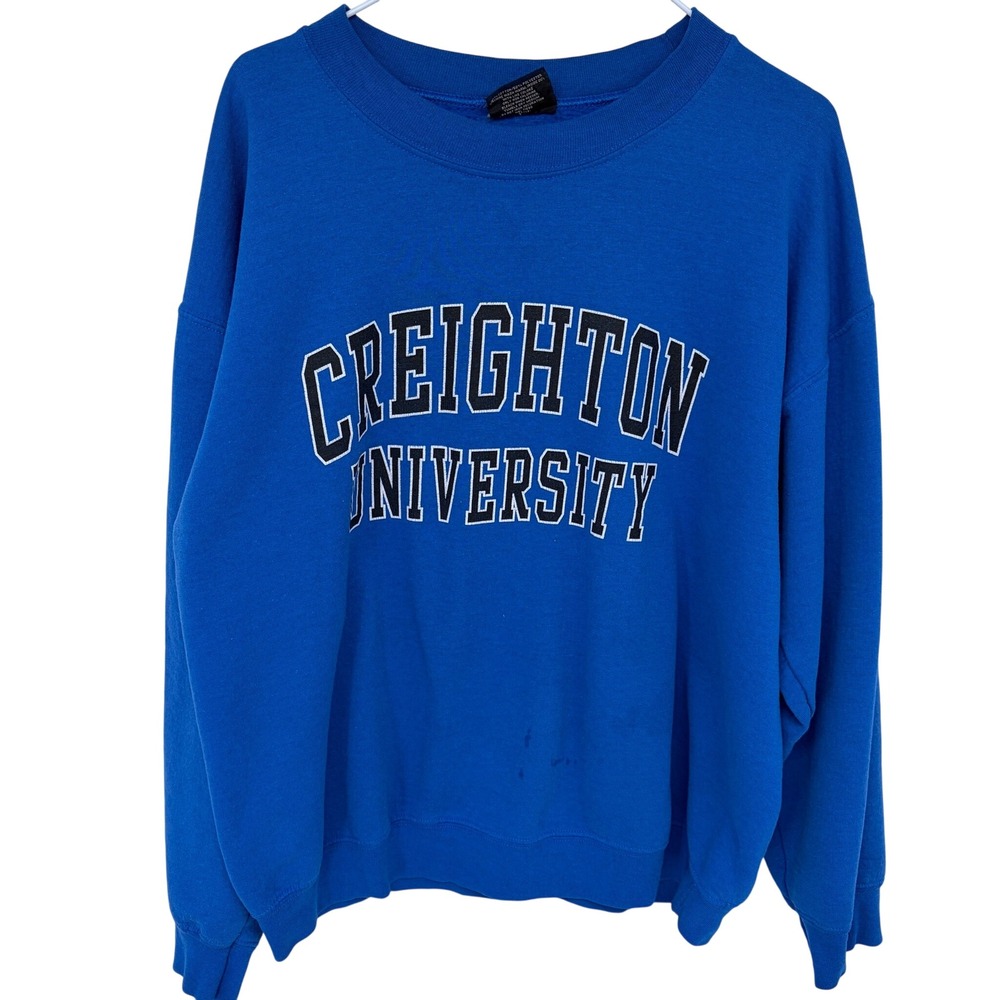 Vintage Creighton University Bluejays‎ Crewneck Sweatshirt Mens Large MV Sport